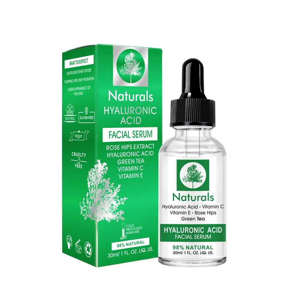 
30ml Green Tea Rose Hips Skin Care Whitening Anti Aging Hyaluronic Acid Face Serum 