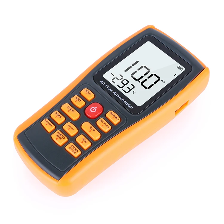Многофункциональный цифровой анемометр BENETECH GM8902 + 0 ~ 45 м/с с программным обеспечением для анализа