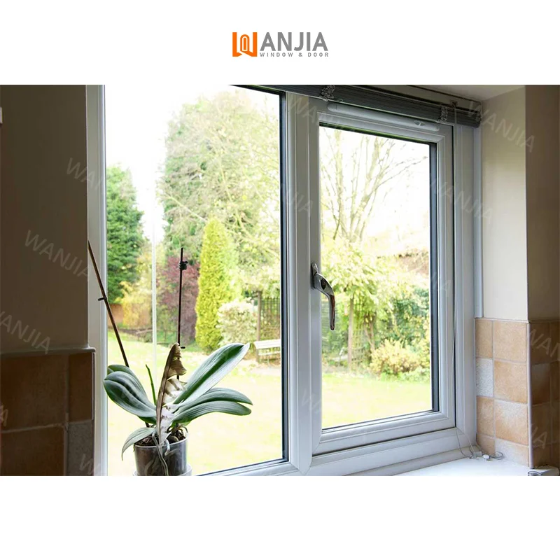 WANJIA Customizable insulated vinyl windows double glazing casement pvc window upvc french windows