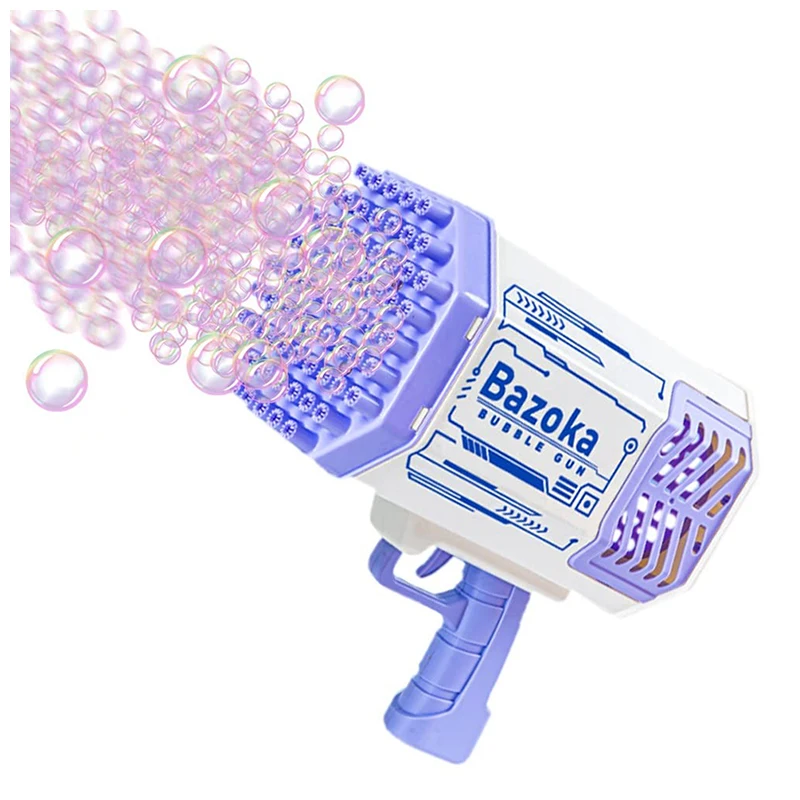 BunnyHi SQ035 2022 Hot Selling Summer Outdoor Bubble Maker Gun Toys 69 Holes Bubble Machine Gun for Kid