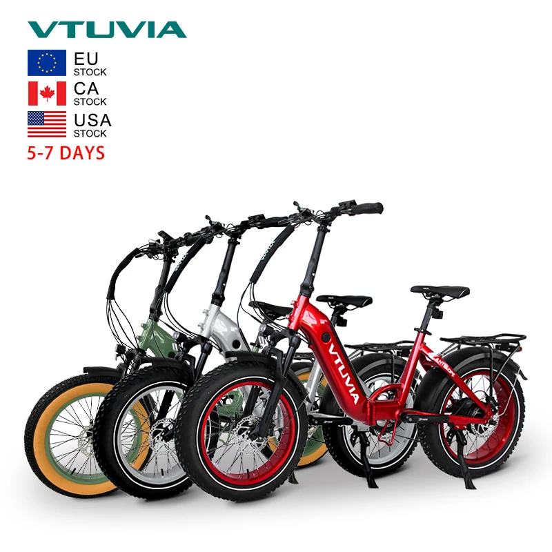 USA EU Canada Warehouse Stock 250W 750w 36V 48v 15ah Lithium Battery Fat Tire Folding Electric City Cargon Bike Bicycle Ebike