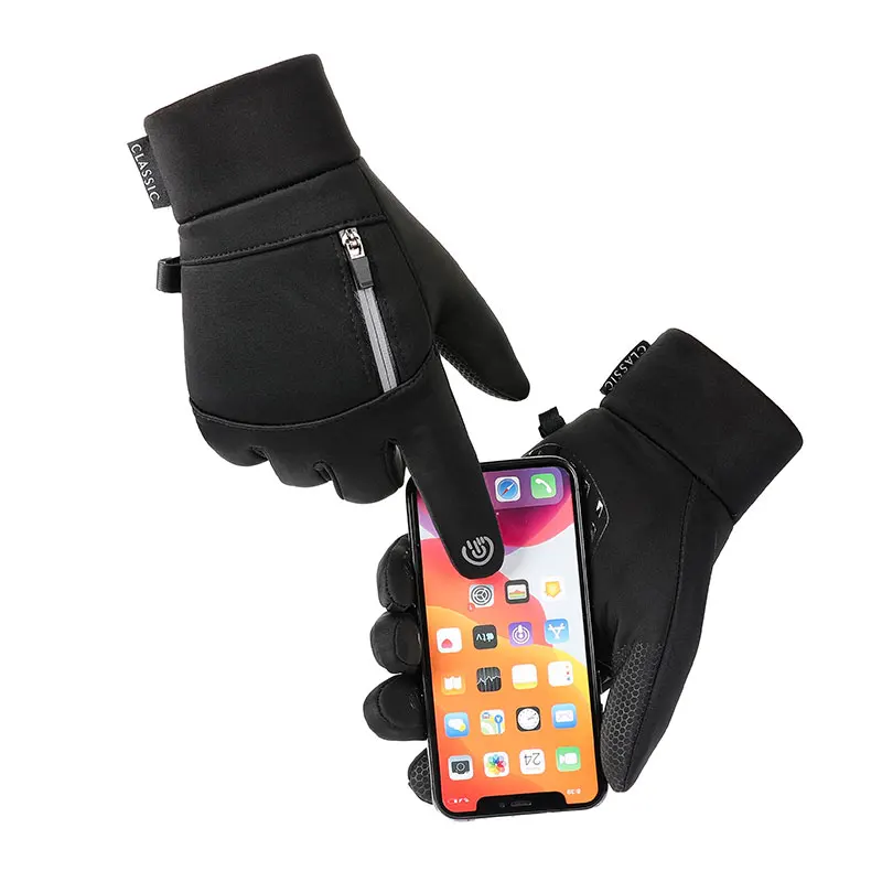 Winter Waterproof Touchscreen Zipper Gloves Full Fingered Anti Slip for Bike Motorcycle