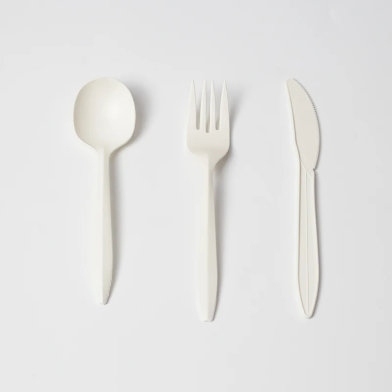 Eco Friendly Biodegradable Tableware Cheap Spoon Fork Compostable Biodegradable Tableware Disposable Tableware Set
