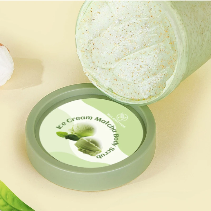High Quality Private Label Custom Logo Body Scrubs Natural Organic Vegan Exfoliating Whitening Green Tea Matcha Face Body Scrub