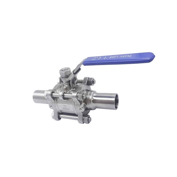 Stainless steel 304 316L PTFE 3 pieces Tri clamp 2 inch ball valve price