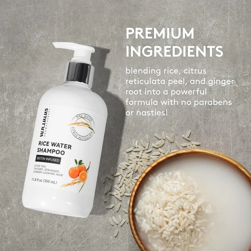 Custom Organic Rice Water Rosemary Shampoo Best Selling Mint Hair Growth Shampoo And Conditioner For Thinning Hair And Hair Loss