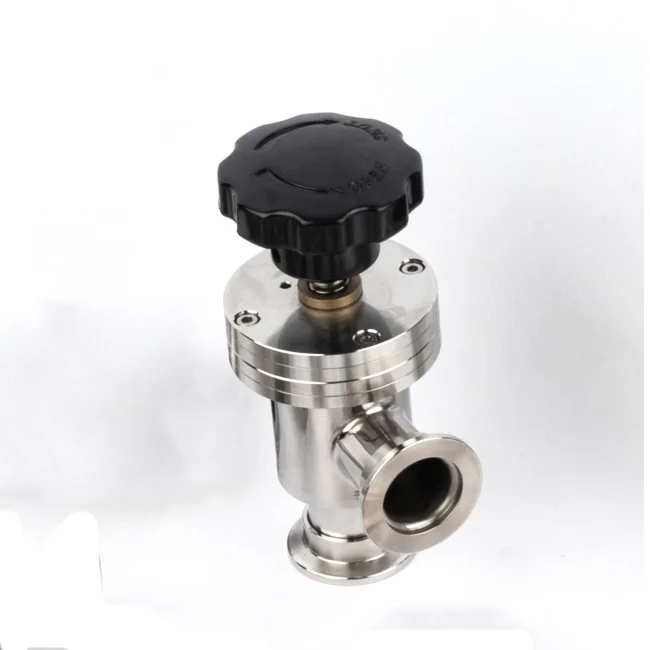 Low price of Brand new kf manual right angle valve pneumatic high vacuum flapper valve stainless steel vacuum angle check valve