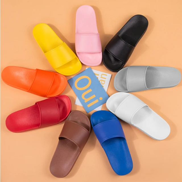 OEM/ODM Custom Logo Men Casual Slides Slippers Customized PU PVC Women Slippers
