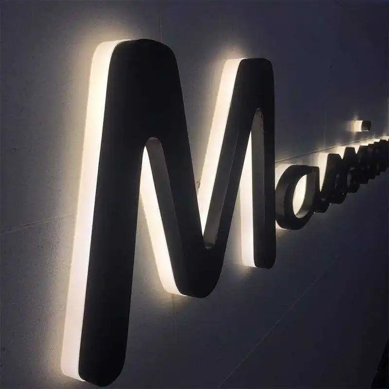 Business Shop Signs Company 3D Acrylic Logo Custom Led Channel Letters Metal Backlit Signs Store Outdoor Advertising Shop Signs