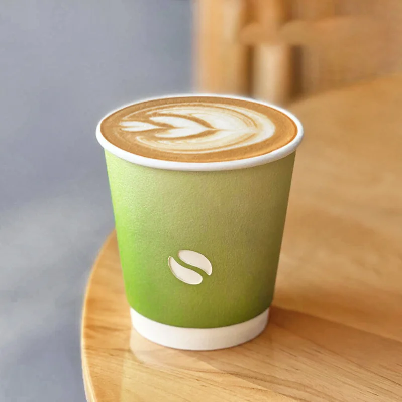 Custom Logo Disposable Wholesale Coffee Paper Cup hot cold Foam cups with lid and straws