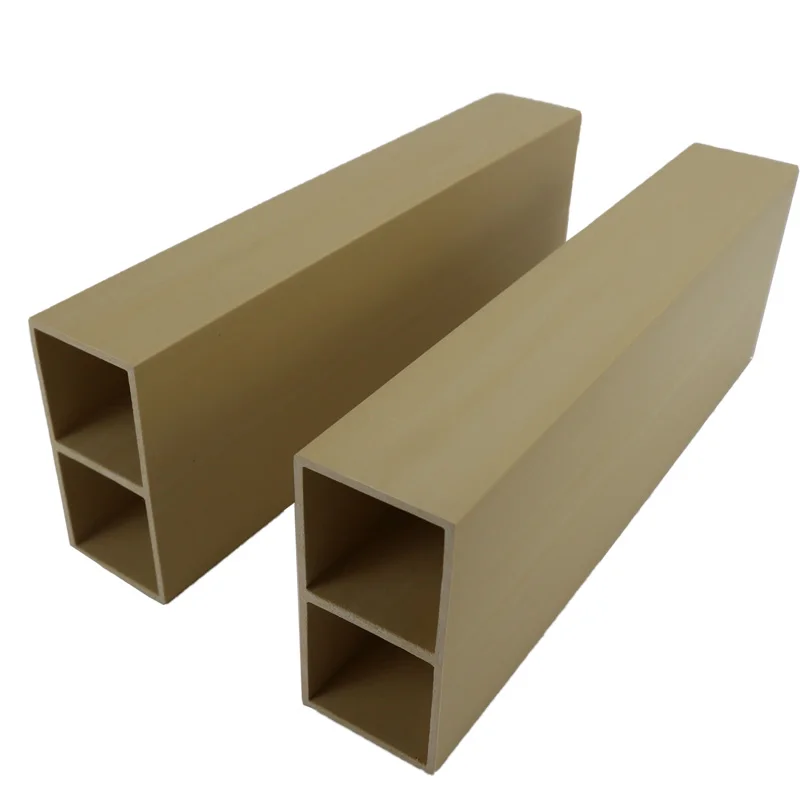 Foshan factory Interior Partition Decoration PVC Square Hollow Tubes Beams Wpc Timber Tube Column Ceiling Paneling
