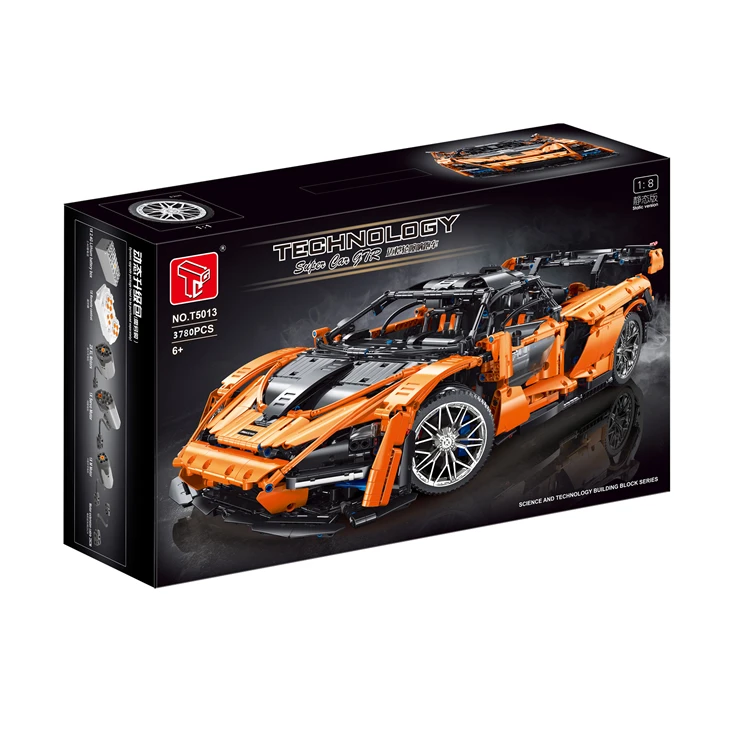 Оптовая продажа T5013 3780 шт. высокотехнологичный RC Senna GTR супер спортивная модель автомобиля строительные блоки оранжевые кубики для суперавтомобиля игрушки подарки детей