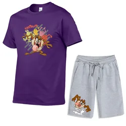 Однотонная футболка и шорты 2021, комплект из 2 предметов, мужской комплект из 100% хлопка и шорт с индивидуальным логотипом