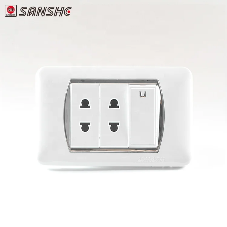 SANSHE universal white electric switch wall and socket for apartment and home