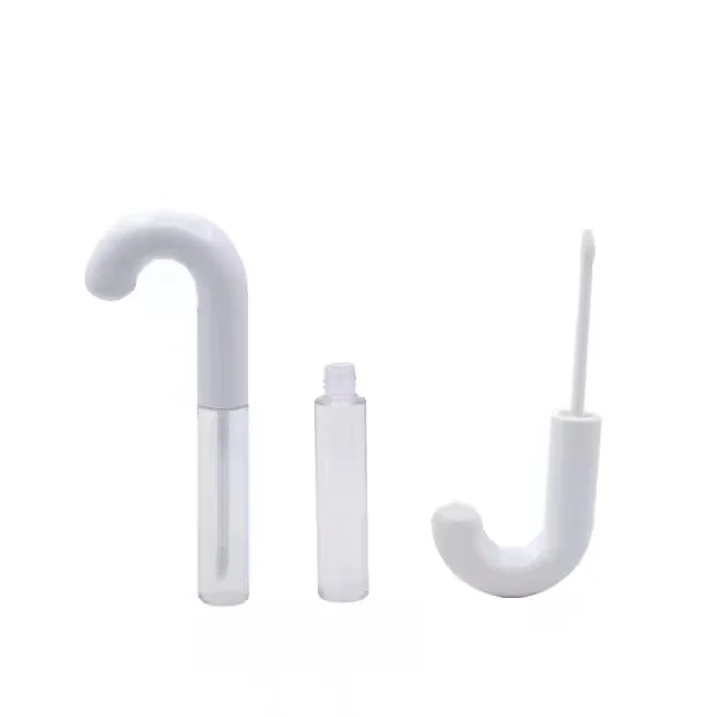 Plastic Lip Gloss Tube Cosmetic Packaging Best item for Christmas gifts Candy cane crutch shaped lipgloss tube