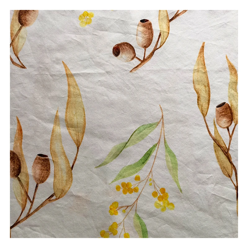 The latest design of plant Printed Twill government silk clothing shirt tablecloth tablecloth fabric