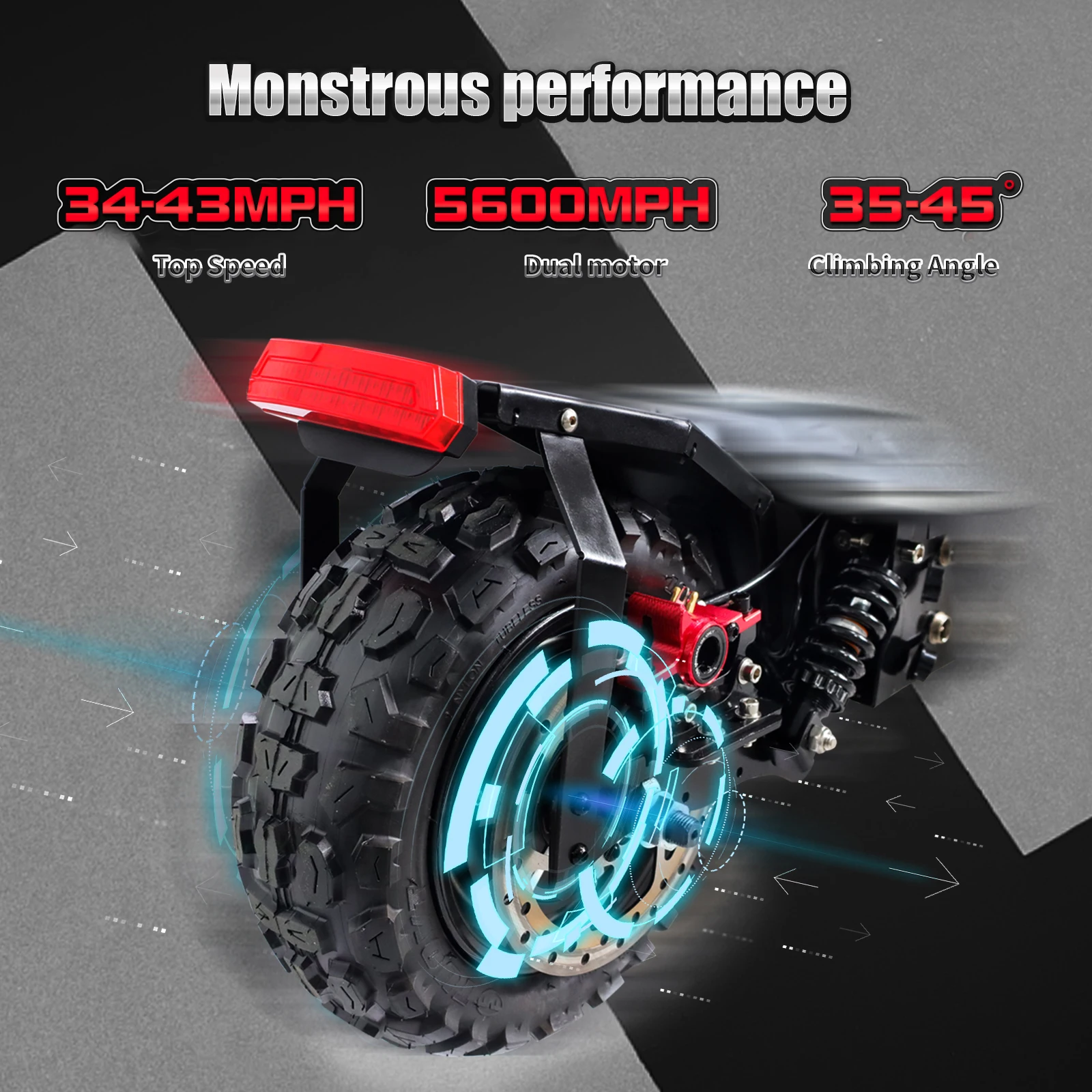 Dual Motor 5600w 80km H E Off-road All Terrain Long Range 60v 5000watt 6000w Electric Scooter