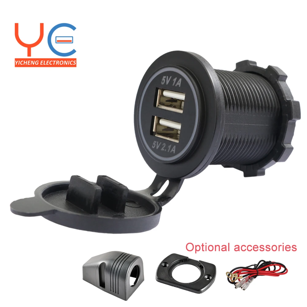 A19 3.1A Bus Marine Mobile Phone Power Adapter Outlet 24V 12V Dual Charger Car USB Charger Socket