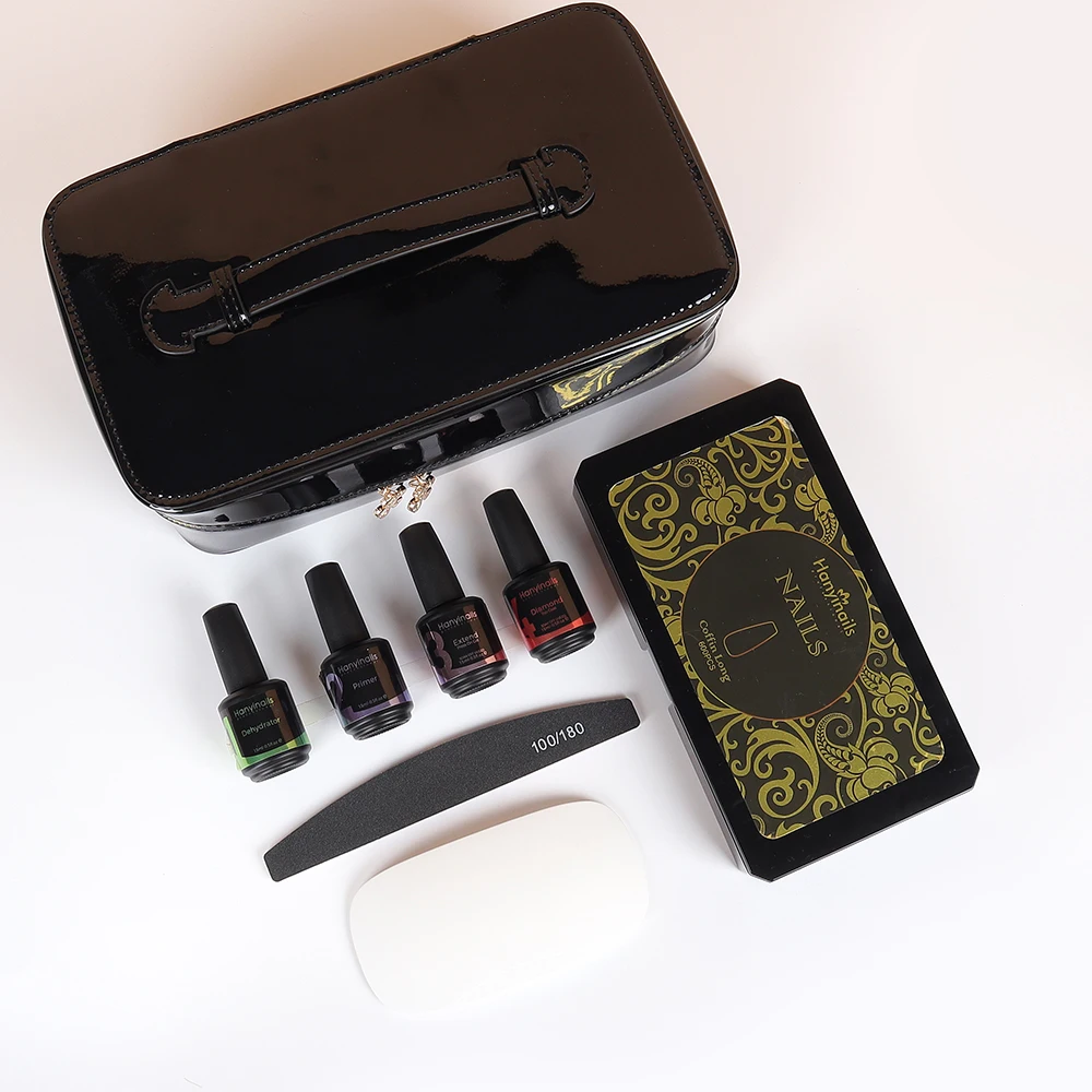 Набор для наращивания ногтей Hanyinails акриловая коробка Искусственный Мягкий гель полное покрытие удаление замачиванием