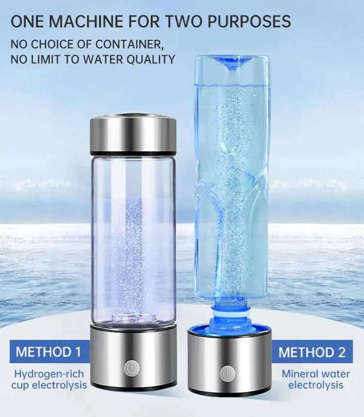 2024 Upgraded Hydrogen Water Bottle Portable Rechargeable Generator Machine For Home Travel