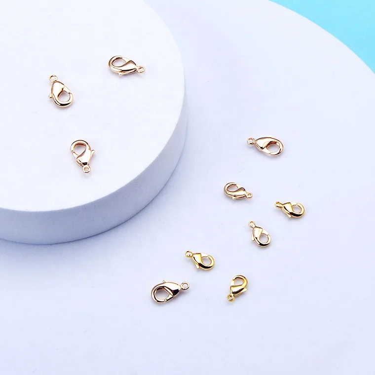 Wholesale 18K Gold Plated Lobster Claw Clasp Closures Hooks for Diy Necklace Bracelet Jewelry Making Accessories Trigger Clasp