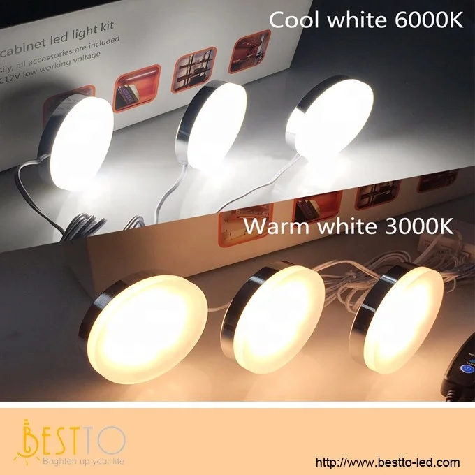 Factory Price Magnetic Downlight Mini Wireless Led Puck Light Led Cabinet Light for Kitchen Rgb Knob Switch Modern 180 Degree 80