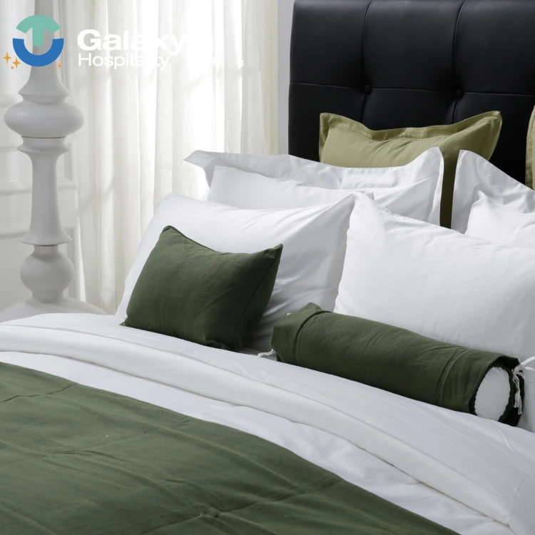 Luxury Bed Designs 100 Cotton Fabric Satin Plain Sateen Queen Size White Bedsheet for Hotel