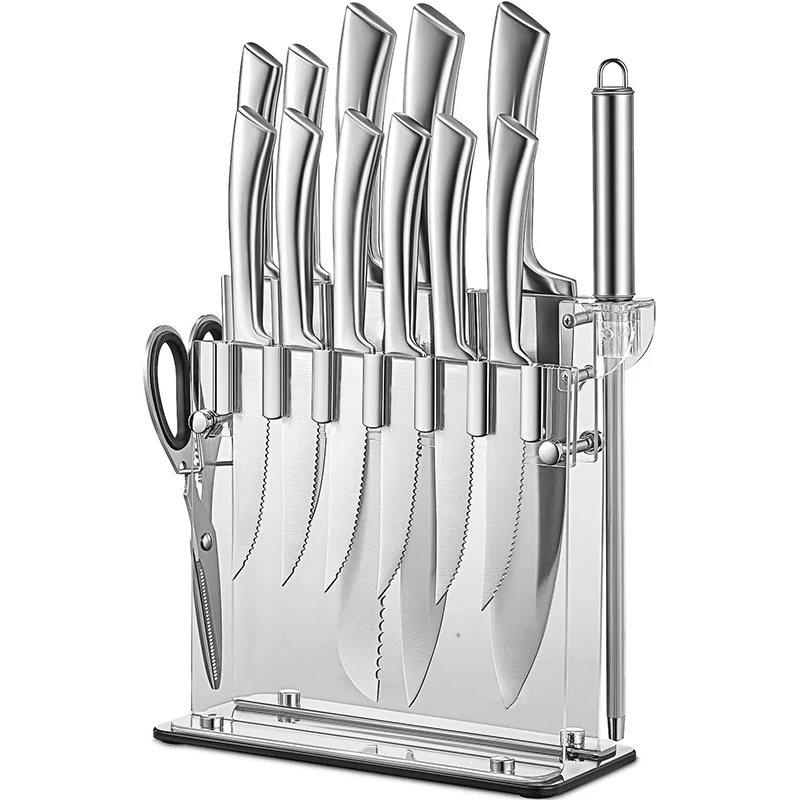 Fulwin japanese kitchen chef knives set sushi knife set with block luxury kitchen knife set with acrylic stand