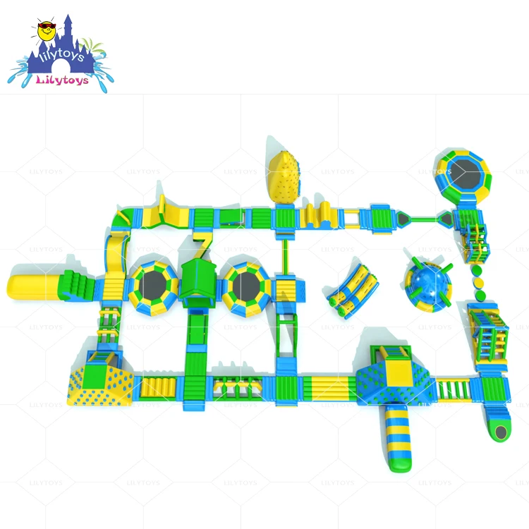 Commercial inflatable large floating water park for beach used waterpark