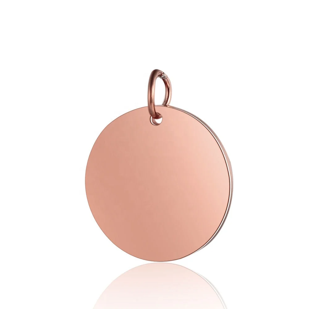 Stainless Steel Mirror  Polish Round Pendant DIY Titanium Steel Jewelry Accessories 22mm Round Pendant