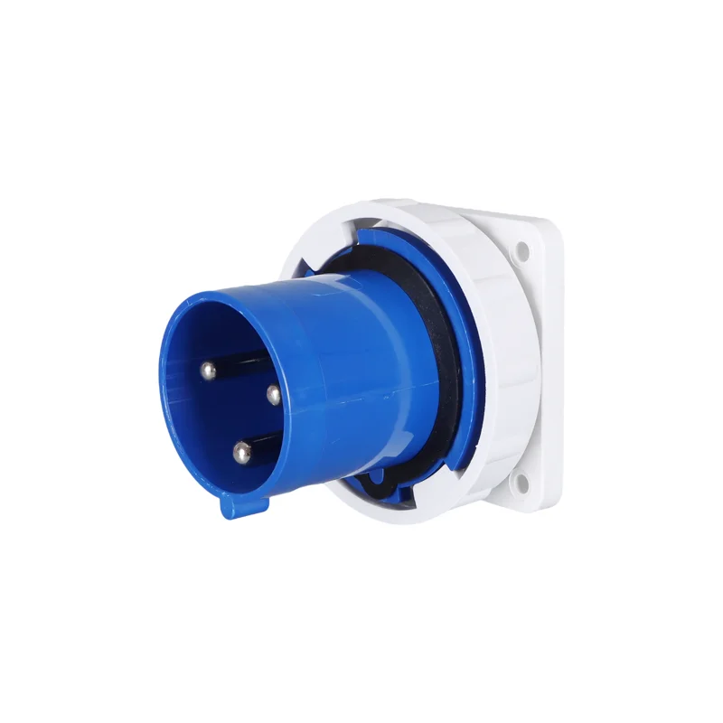 Good Quality IP67 63A 3 Pin Blue Industrial Plug Single Phase 2P+T Reverse Electrical Plug