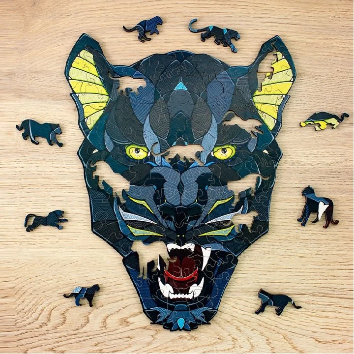 Wholesale Animal Pattern Shaped Custom Puzzle Game Wooden 3d Animal Wooden Puzzle Jigsaw Puzzle Gift for Adult