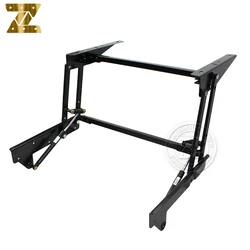 Save Space Table Lifting  Mechanism With Spring Gas Hydraulic Metal Steel Folding Hinges Soft Close Lift Up Furniture Hardware