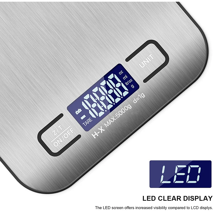 Low Price Stainless Steel Multifunction 5Kg 11Lb Weight Electronic Weighing Kitchen Food Digital Scale