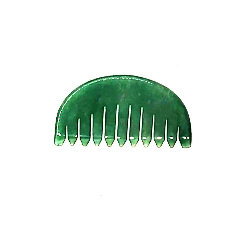 Aventurine green comb jade stone scraping massage tool hair brush gua sha board jade comb