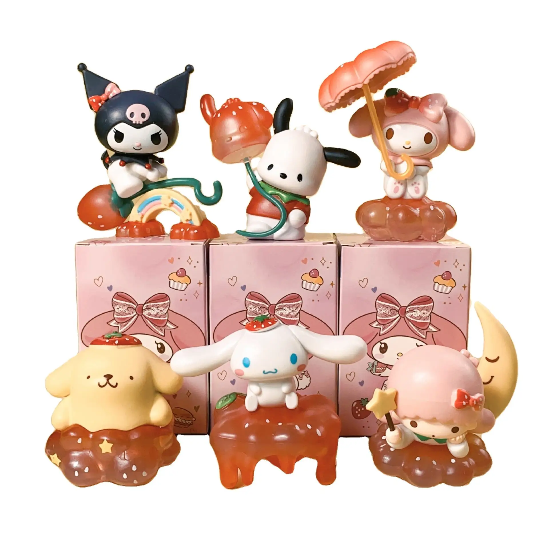 Aolan Wholesale 6pcs/Set Blind Box Figures Lucky Pvc 6-8cm Kuromi Melody Blind Box Toys For Decoration