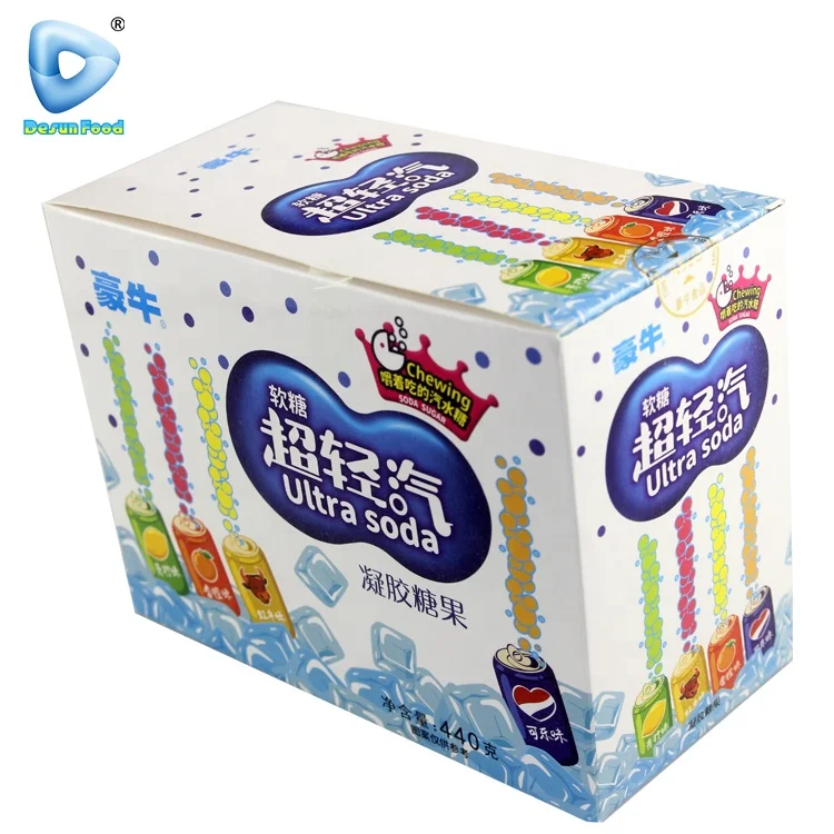 Wholesale Custom Ultra Soda Jelly Soft Candy Sugar Coated Gummy Candy
