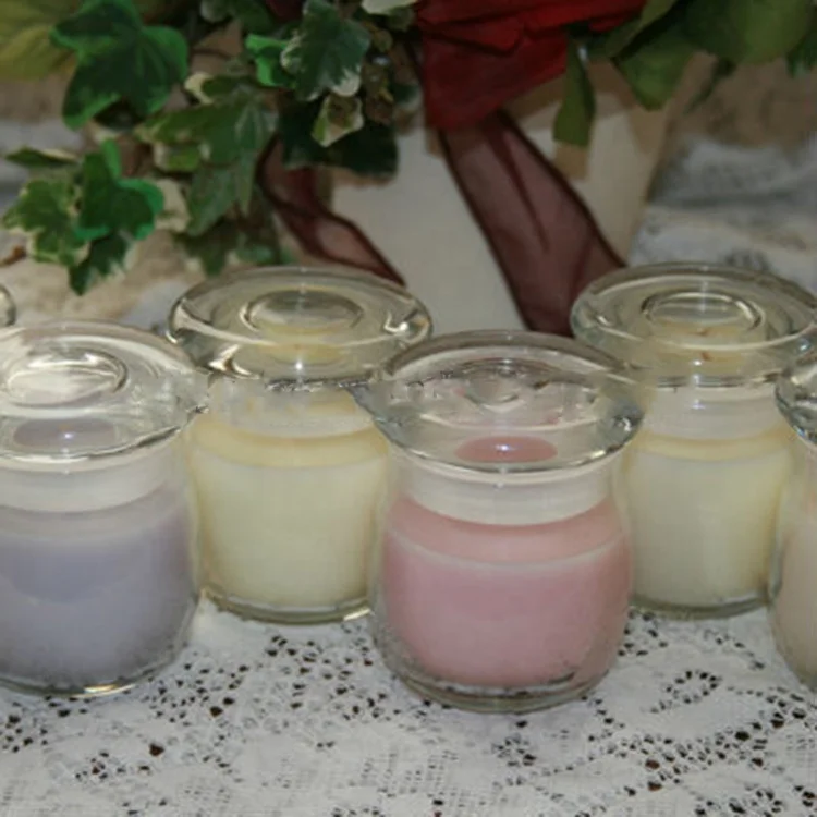 High quality low price new product natural scented soy candles in transparent glass jar