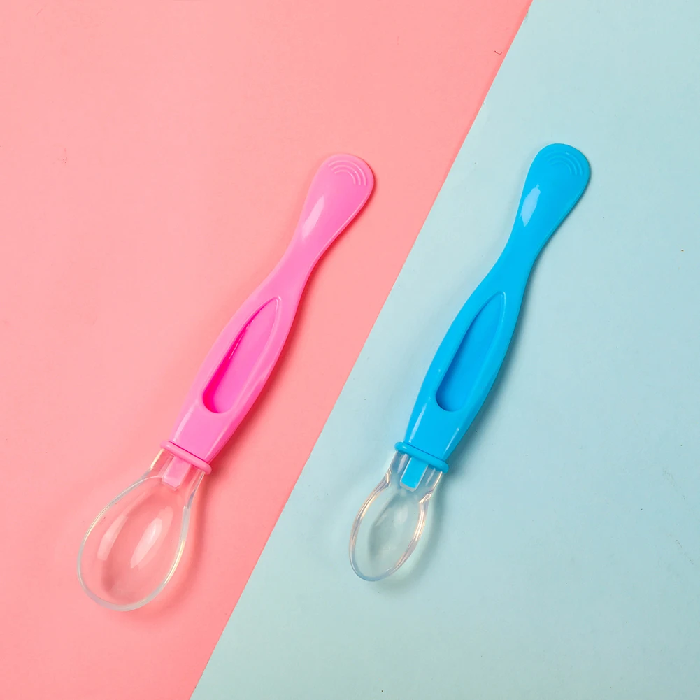 Wholesale Baby Safety Soft Head Spoon Baby Learning Complementary Food High Temperature Resistant Silicone Soft Spoon