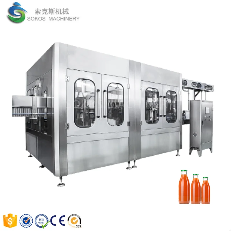 Automatic 300ml glass bottled soda water production line drinks filling machine