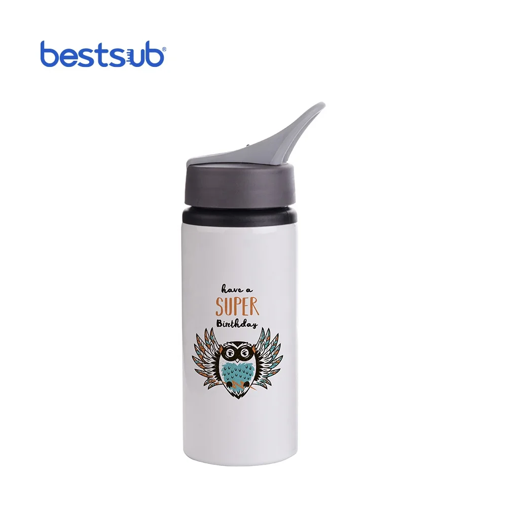 Wholesale Custom Sublimation blanks 22oz 650ml  Sports Aluminum Travel Water Bottles with Handle White BLH6-W