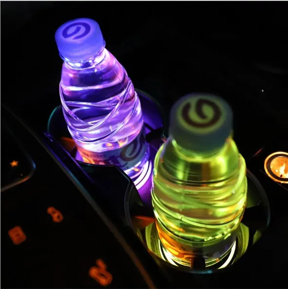Hot Round USB charging light led cup coaster auto drink bottle pad led bottle coster