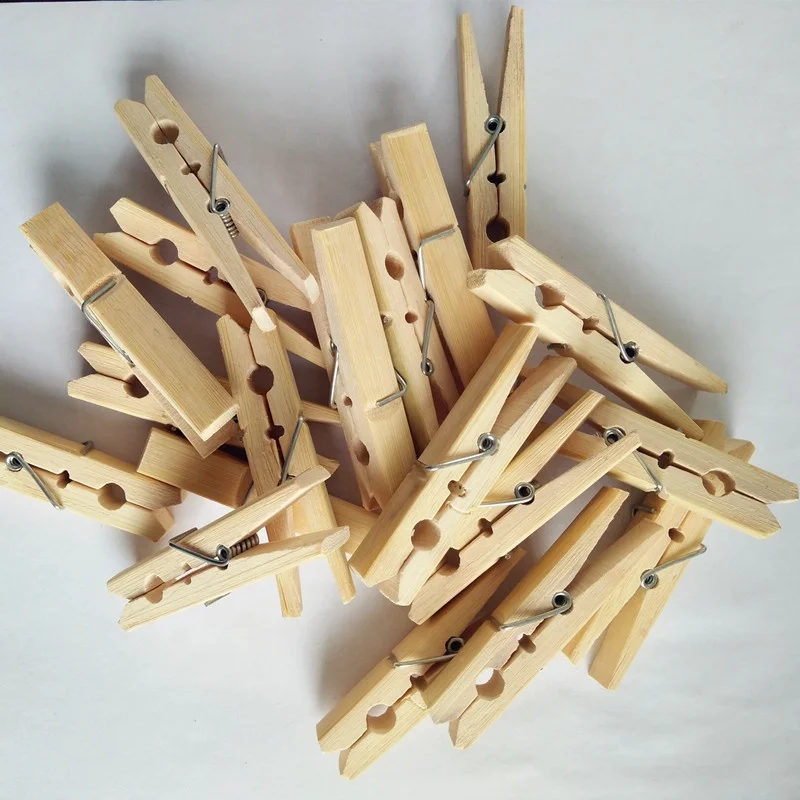 6.0cm 24pcs Cheap Wholesale Bamboo pegs Anti-mould and Anti-corrosion Bamboo Clothespin