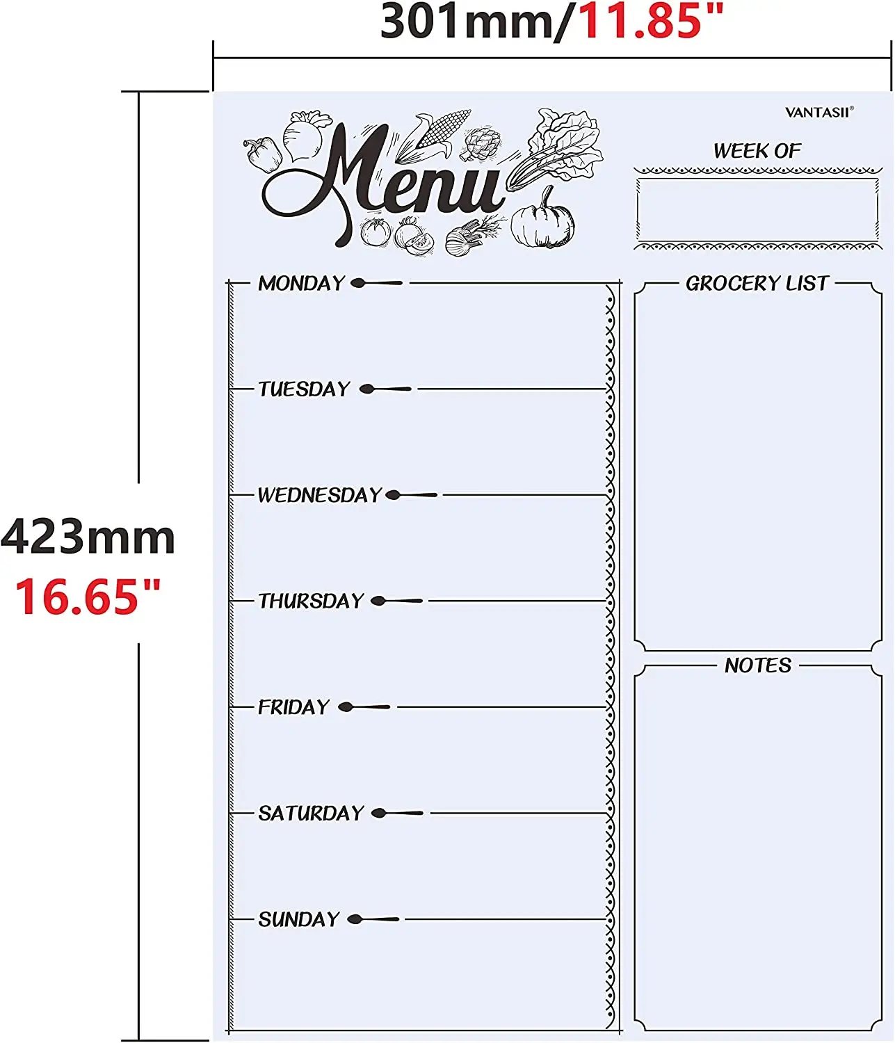 fridge weekly menu board magnetic meal planner custom grocery list whiteboard
