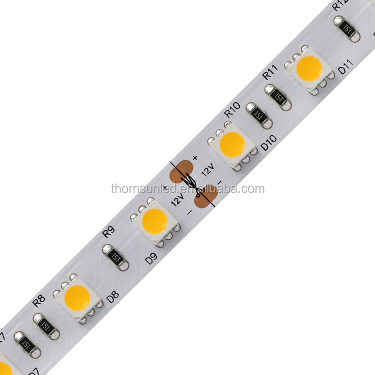 
flexible rgb ww 14.4w/m 10mm pcb led strip smd5050 60 pixels led strip 