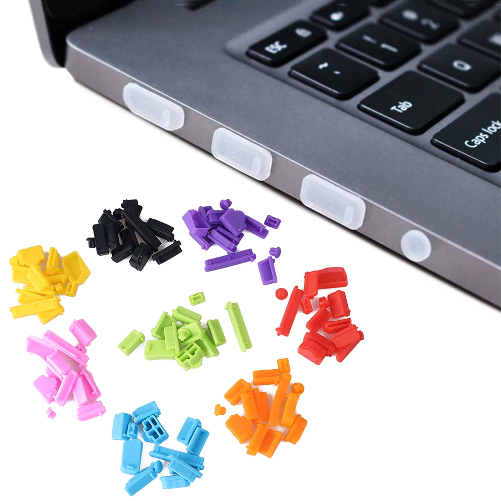 13Pcs Silicone Anti Dust Plug Stopper Universal Dustproof USB Port RJ45 Interface Cover For Laptop PC