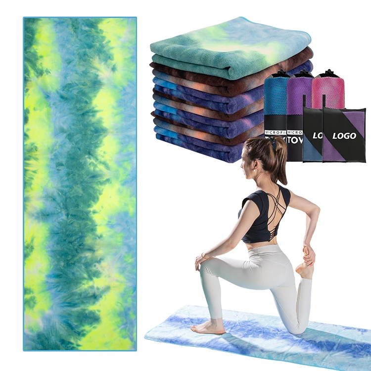 Хит продаж, экологически чистые машинные стирающиеся складные микрофибры с индивидуальным принтом, органические коврики для йоги, полотенце для пляжа, спортивное полотенце для спортзала