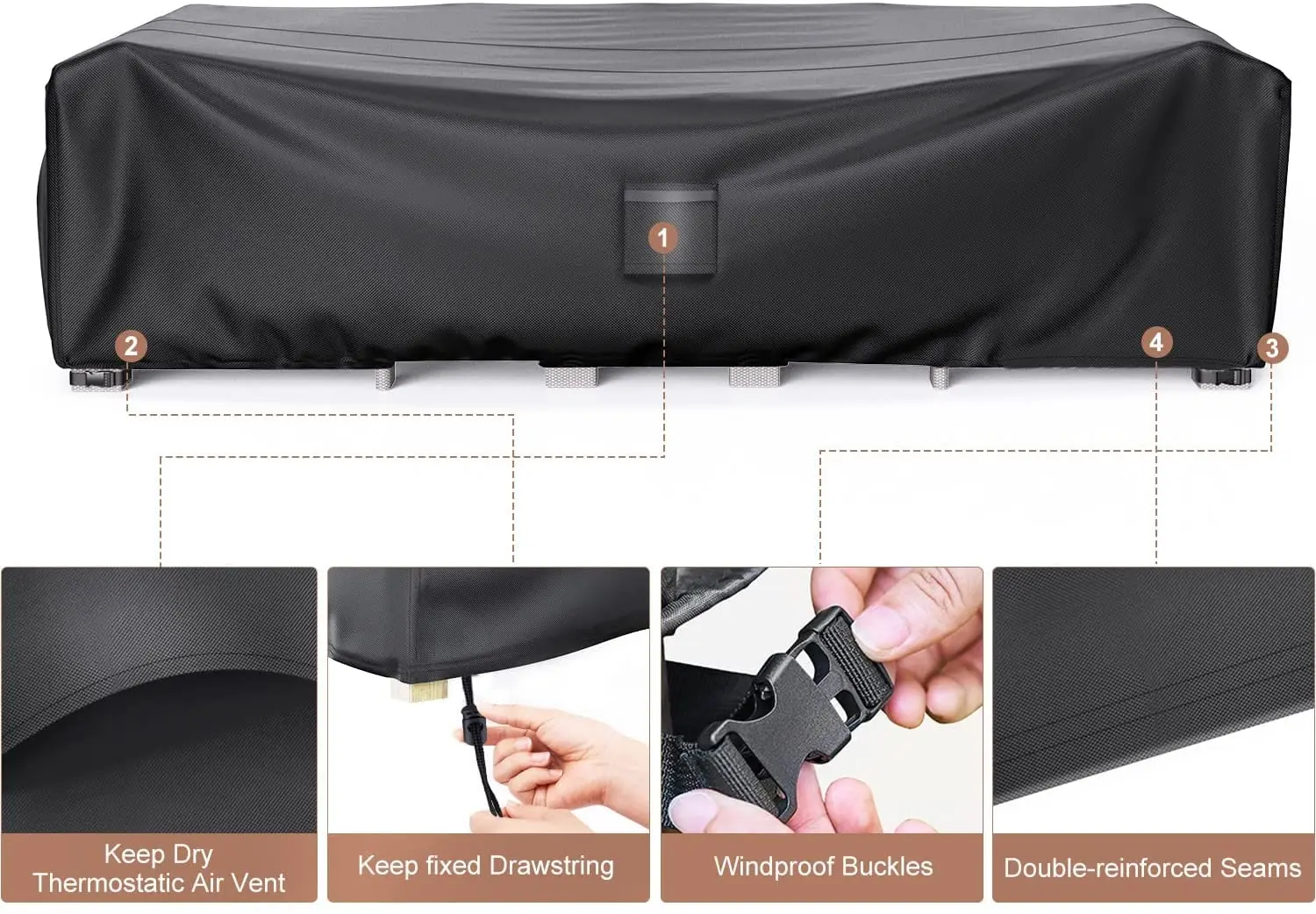 dust-proof and waterproof patio garden rattan sofa protector outdoor patio cover for furniture