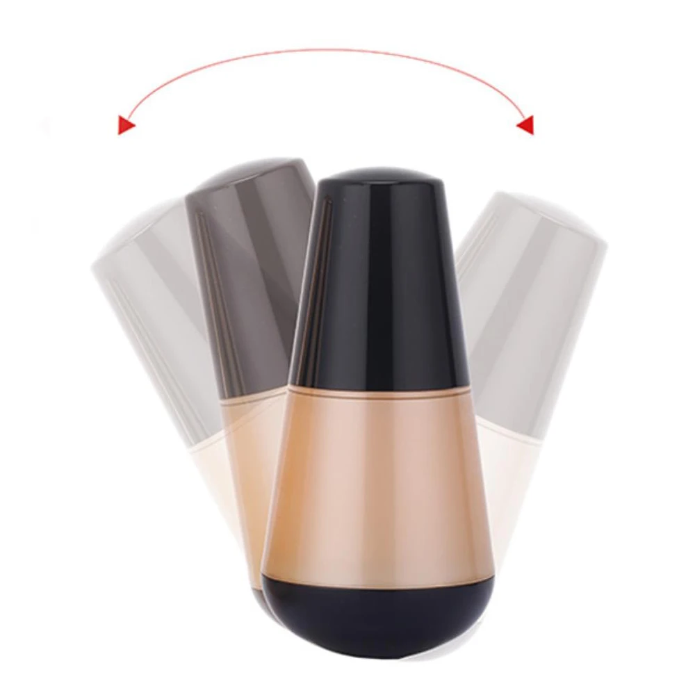 Empty 1 oz Cone shaped plastic clear air airless pump bottles 35ml for cosmetic liquid foundation