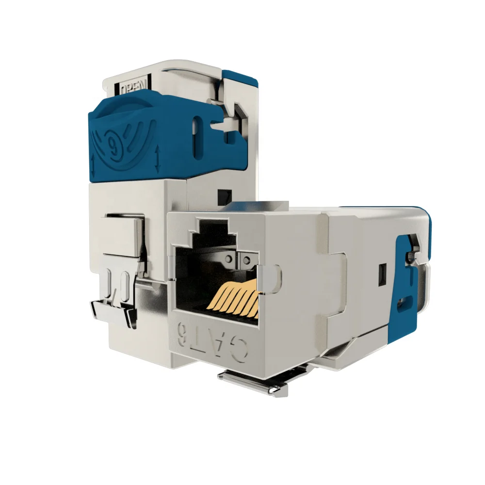 Новый продукт RJ45, экранированный безинструментальный разъем Cat6 STP keystone jack на 180 градусов